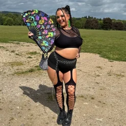 Alanis Full Fishnet Top - Black