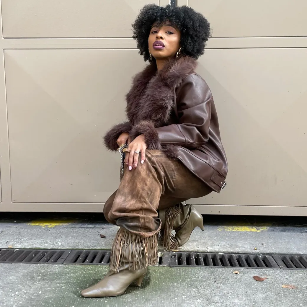 Amelia Aviator Jacket - Brown