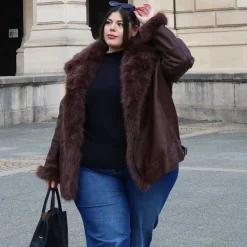 Amelia Aviator Jacket - Brown