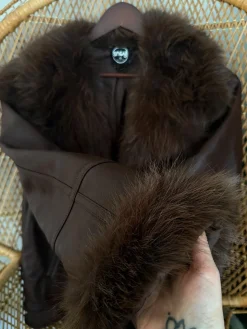 Amelia Aviator Jacket - Brown