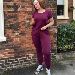 Bamboo Lounge Joggers - Cherry