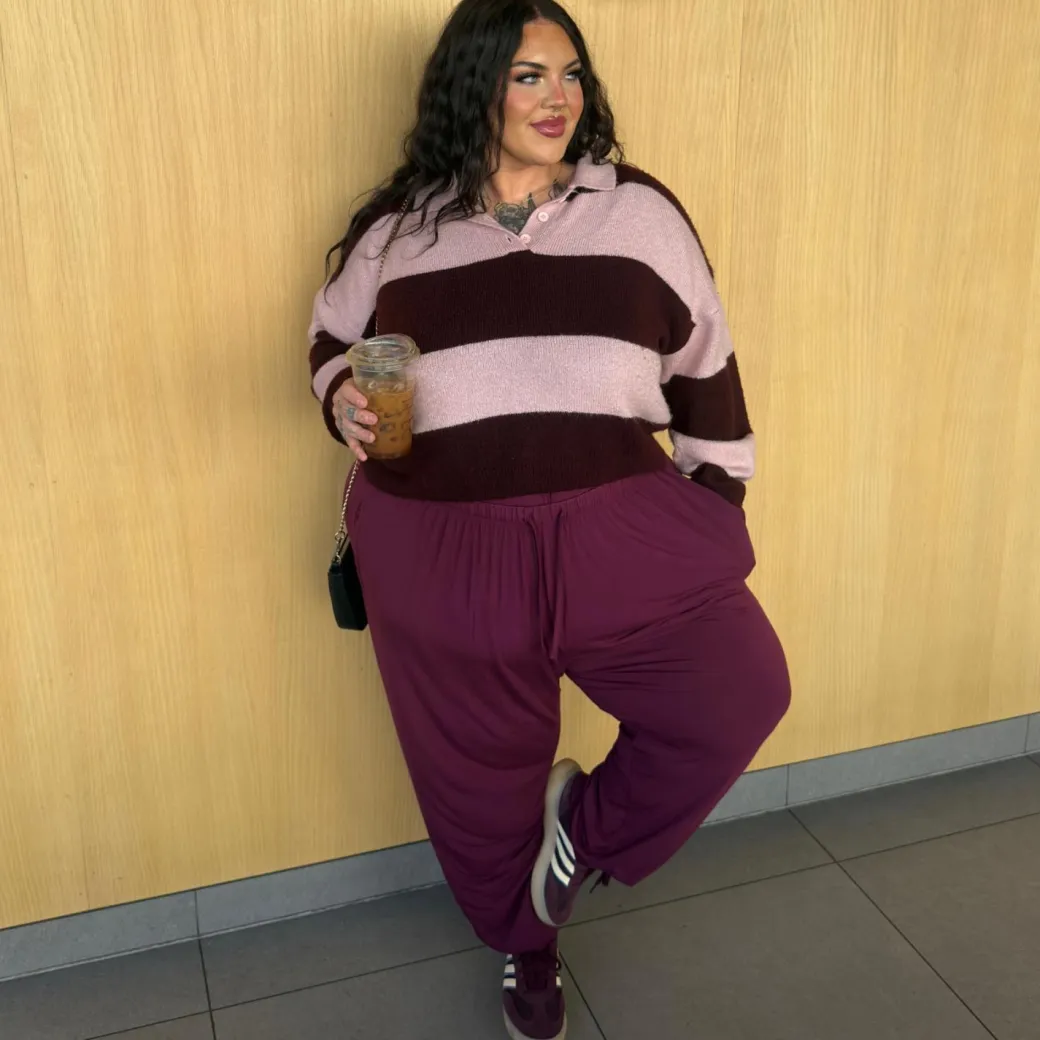 Bamboo Lounge Joggers - Cherry