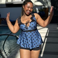 Beam Me Up Tankini Top - Polka