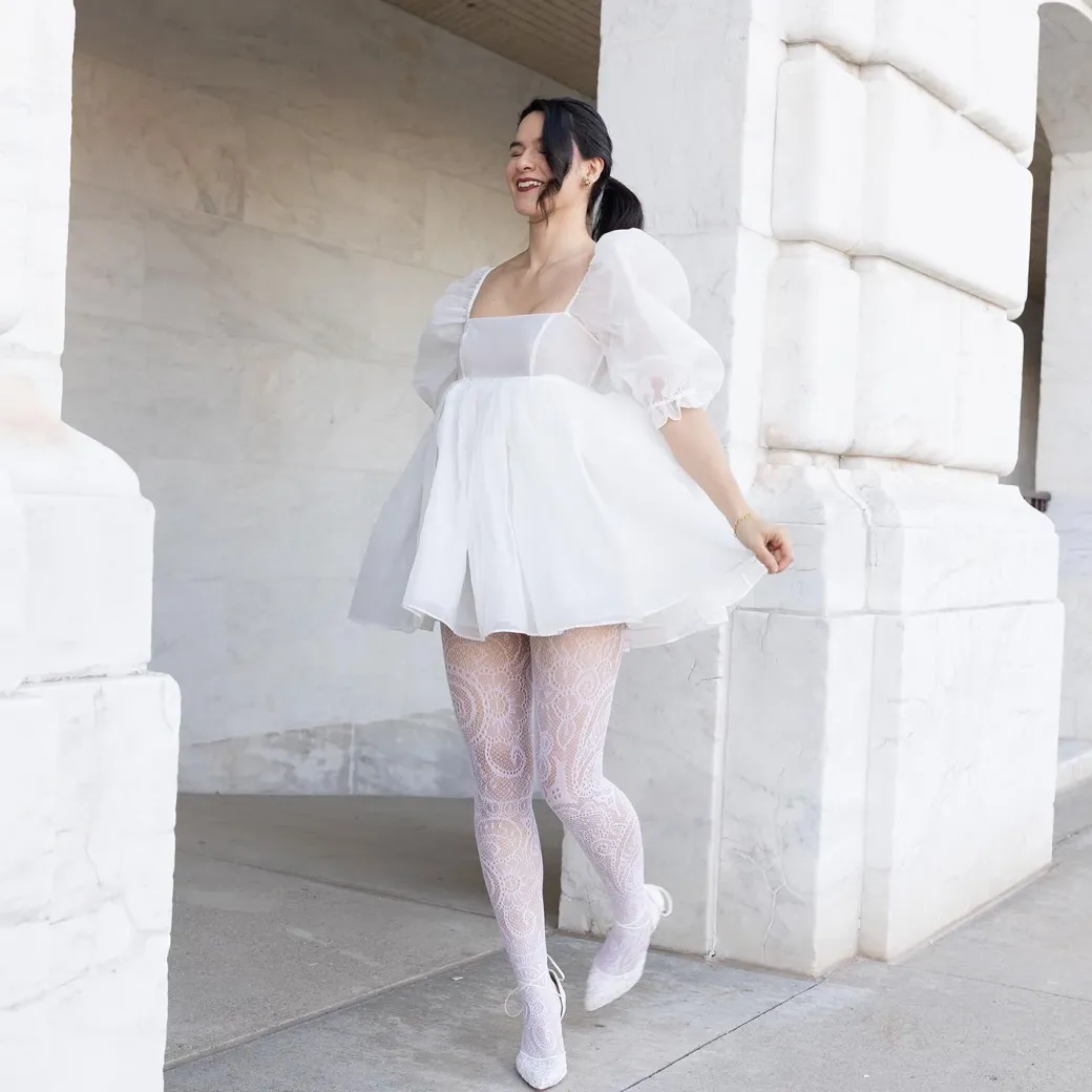 Botanical Fishnets - White