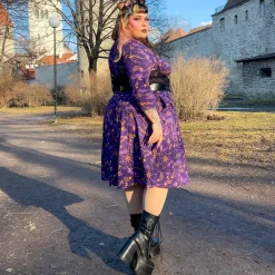 Celestial Wrap Dress - Purple / Gold