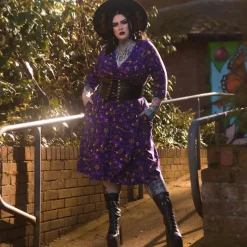 Celestial Wrap Dress - Purple / Gold