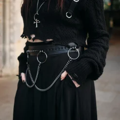 Cotton Jersey Maxi A-Line Skirt - Black