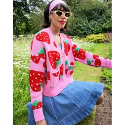 Cotton Rich Cardigan - Strawberry