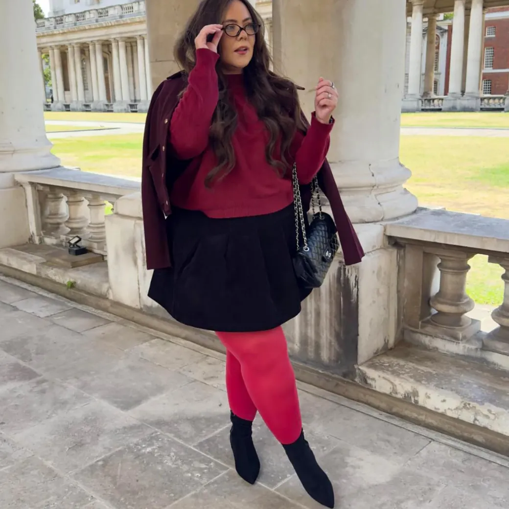 80 Denier Castor Oil Tights - Blood Red