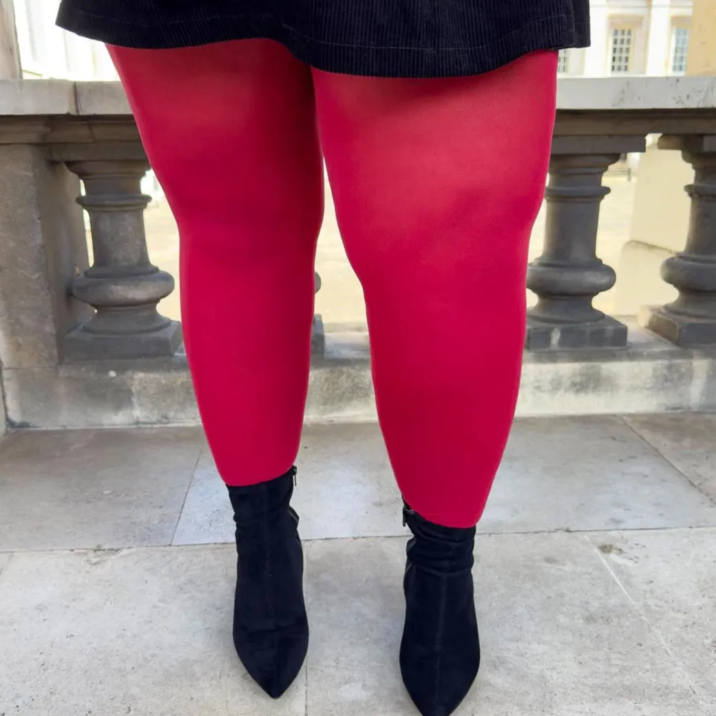 80 Denier Castor Oil Tights - Blood Red