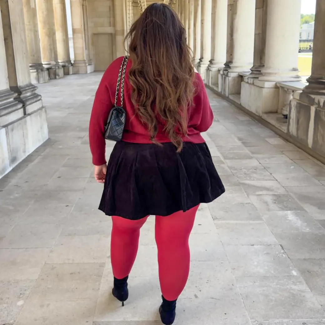 80 Denier Castor Oil Tights - Blood Red