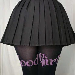 80 Denier Crotchless Tights - Good Girl - Black