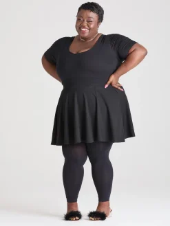 80 Denier Footless Tights - Black