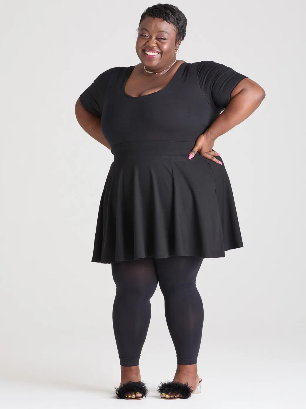 80 Denier Footless Tights - Black