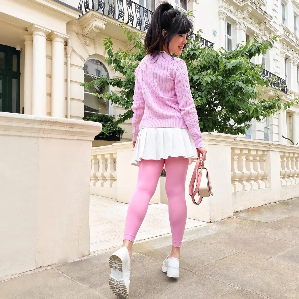80 Denier Footless Tights - Dragon Fruit