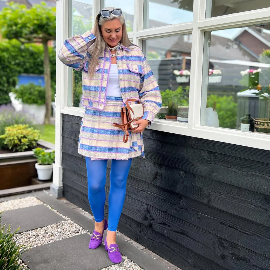 80 Denier Footless Tights - Peacock