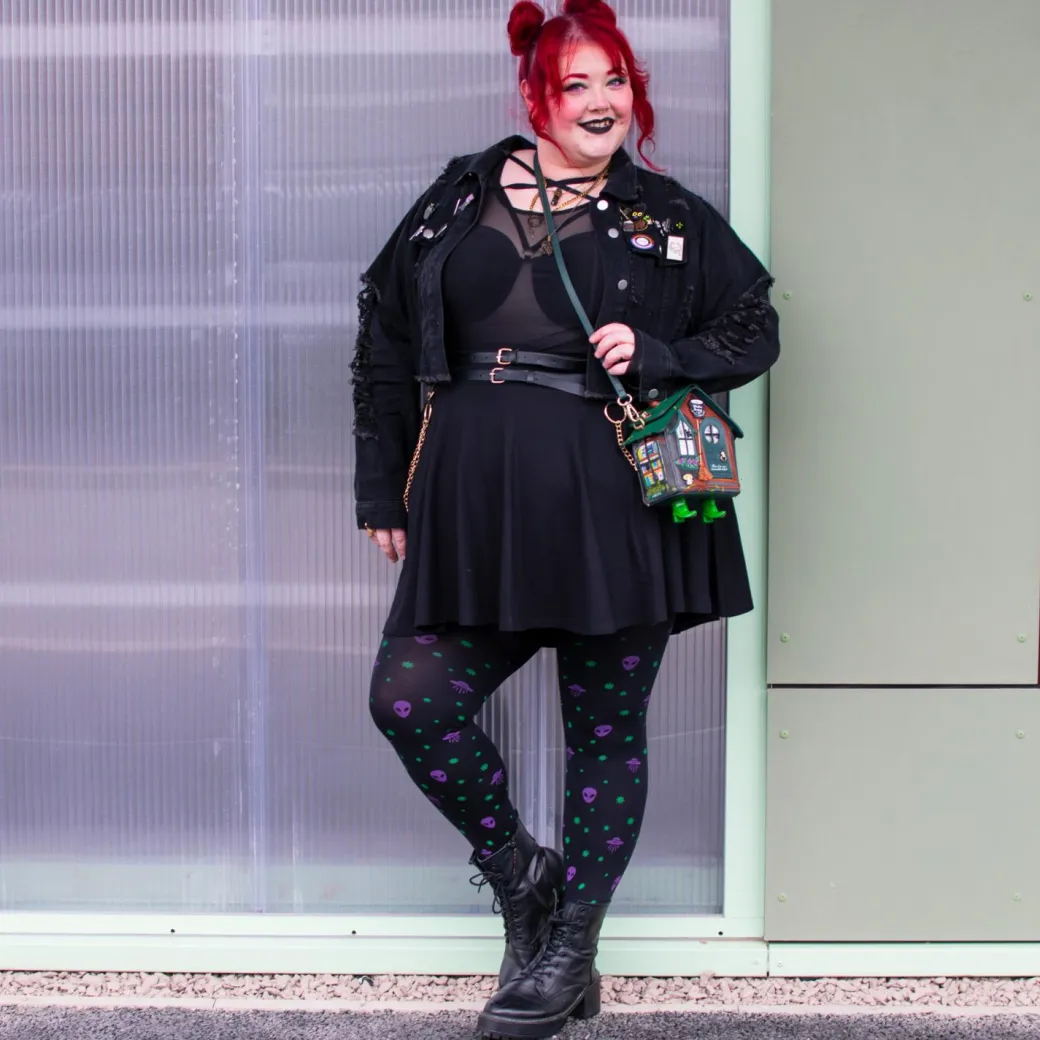 80 Denier Opaque Tights - Aliens
