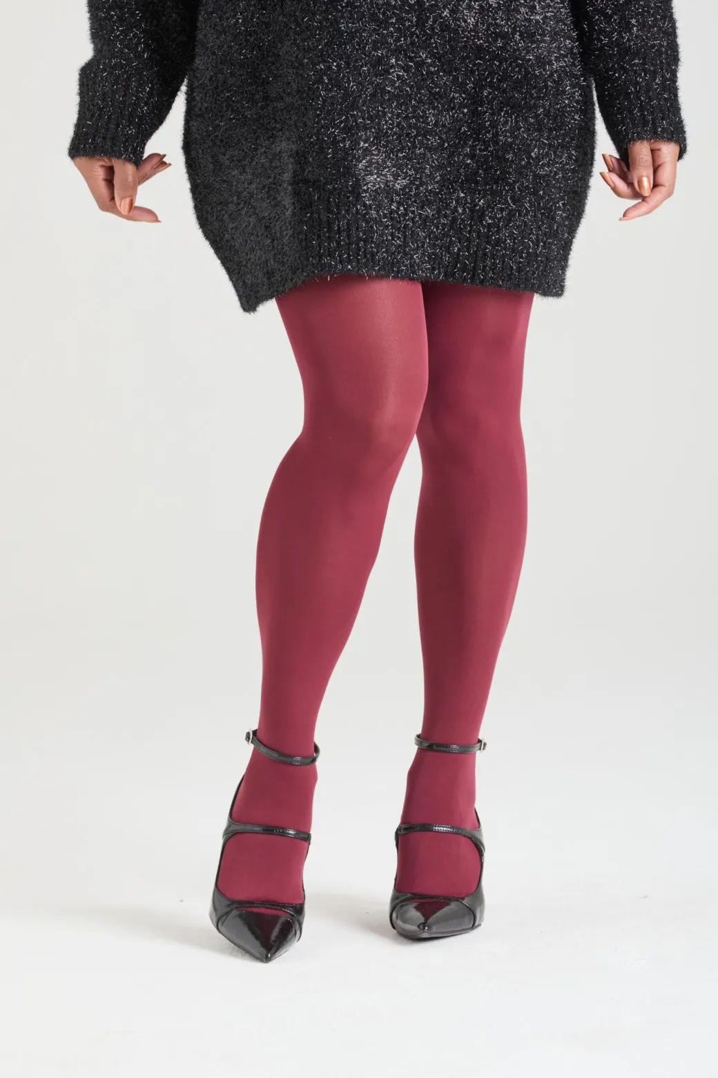 80 Denier Opaque Tights - Burgundy