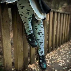 80 Denier Opaque Tights - Deathcap Mushrooms