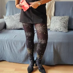 80 Denier Opaque Tights - Glitter Fireworks