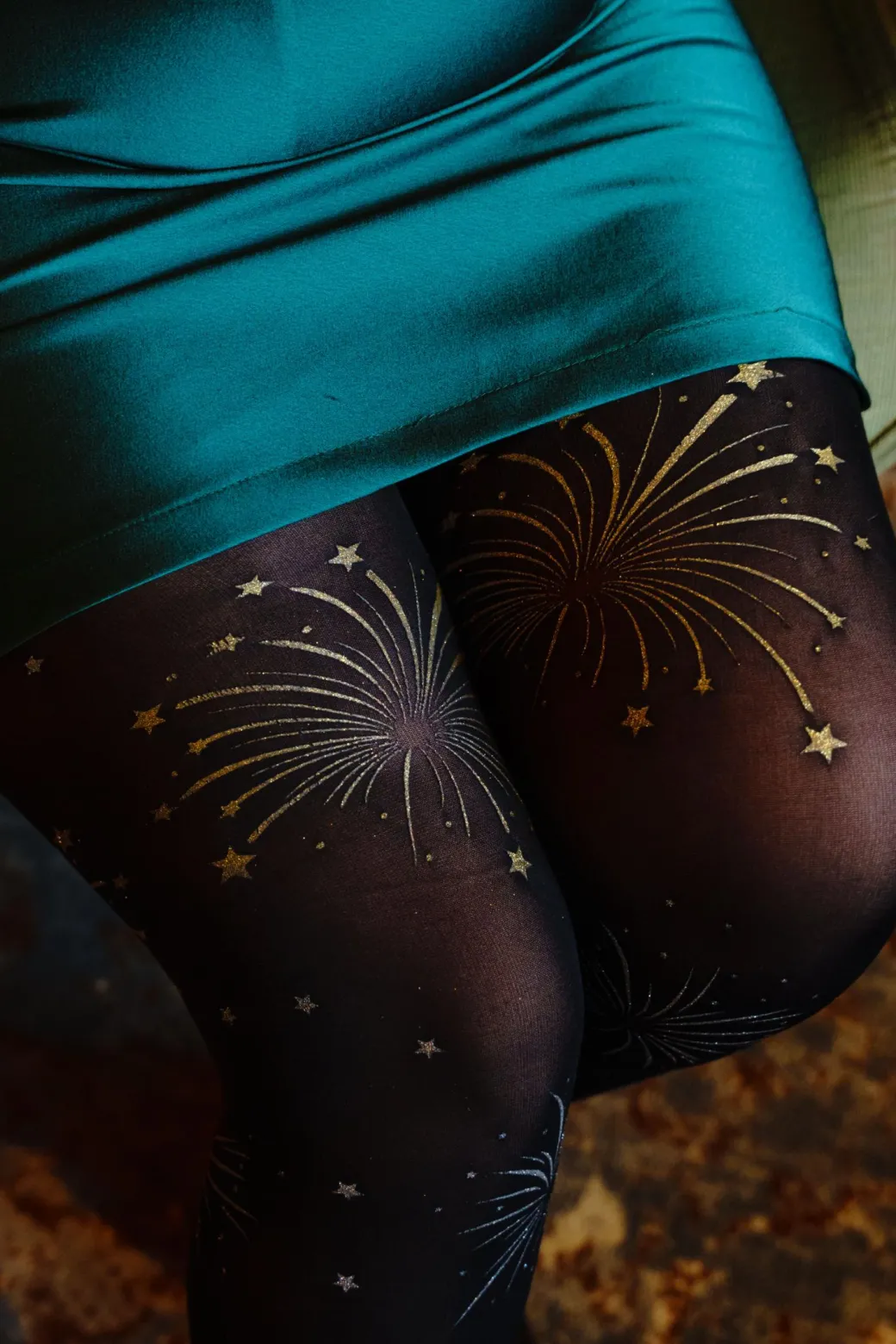80 Denier Opaque Tights - Glitter Fireworks