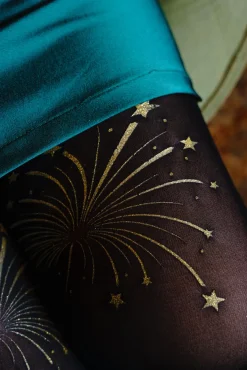 80 Denier Opaque Tights - Glitter Fireworks