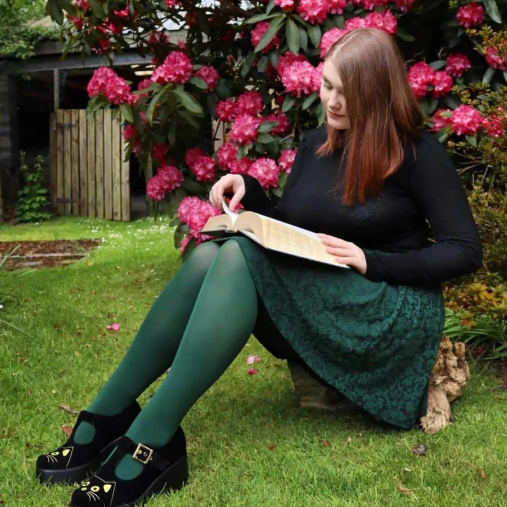 80 Denier Opaque Tights - Hit the Bottle Green