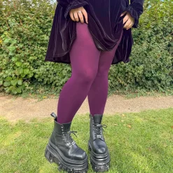 80 Denier Opaque Tights - Mulberry