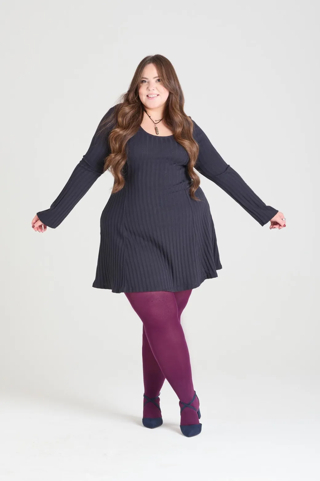 80 Denier Opaque Tights - Mulberry