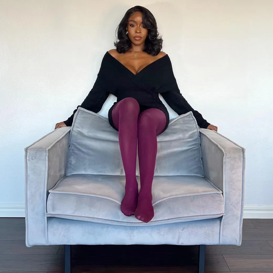 80 Denier Opaque Tights - Mulberry