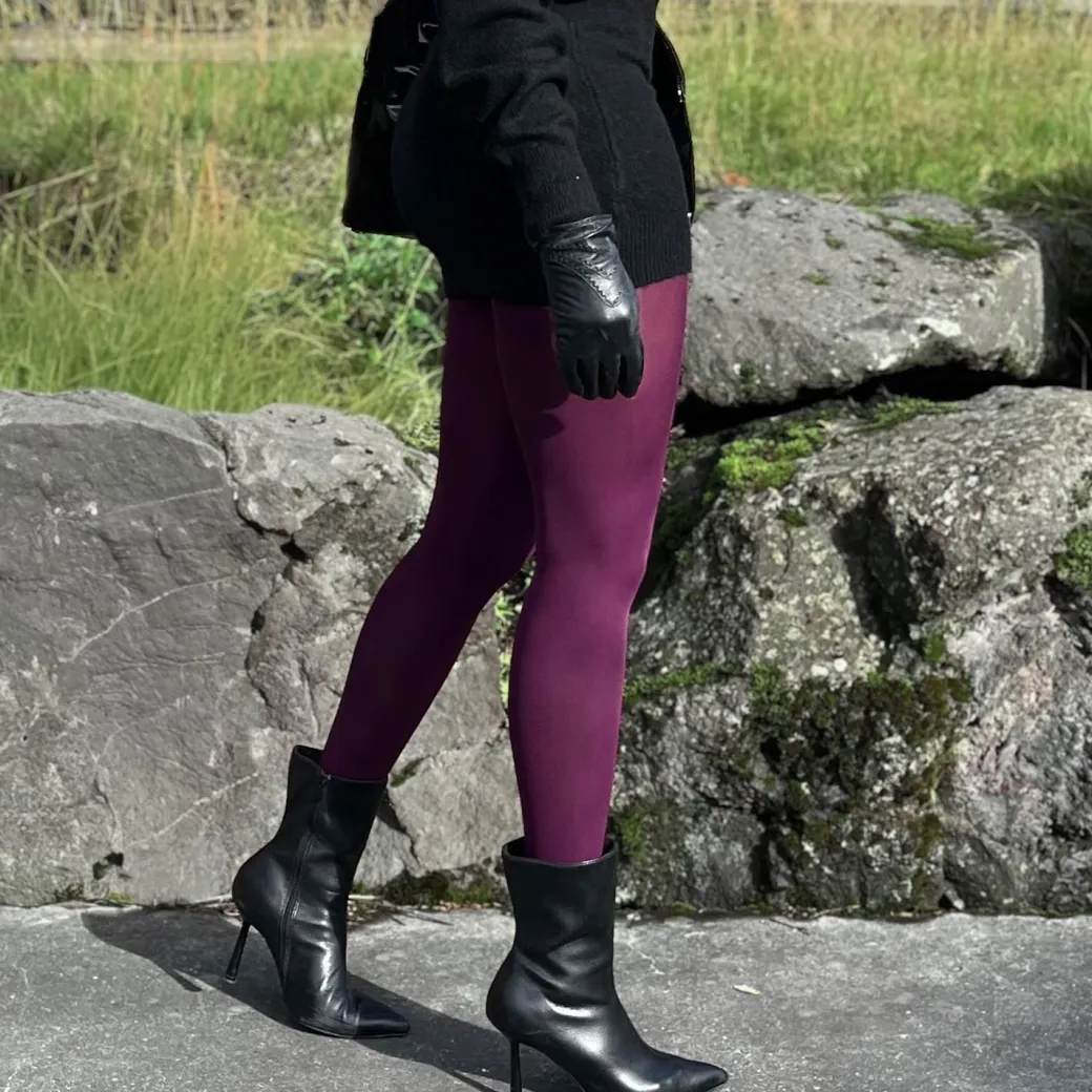 80 Denier Opaque Tights - Mulberry
