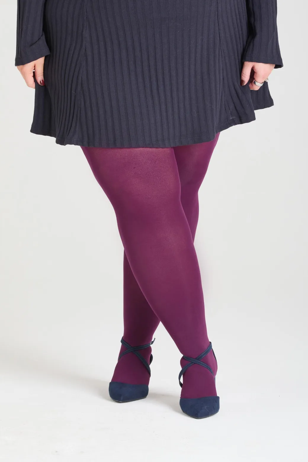 80 Denier Opaque Tights - Mulberry