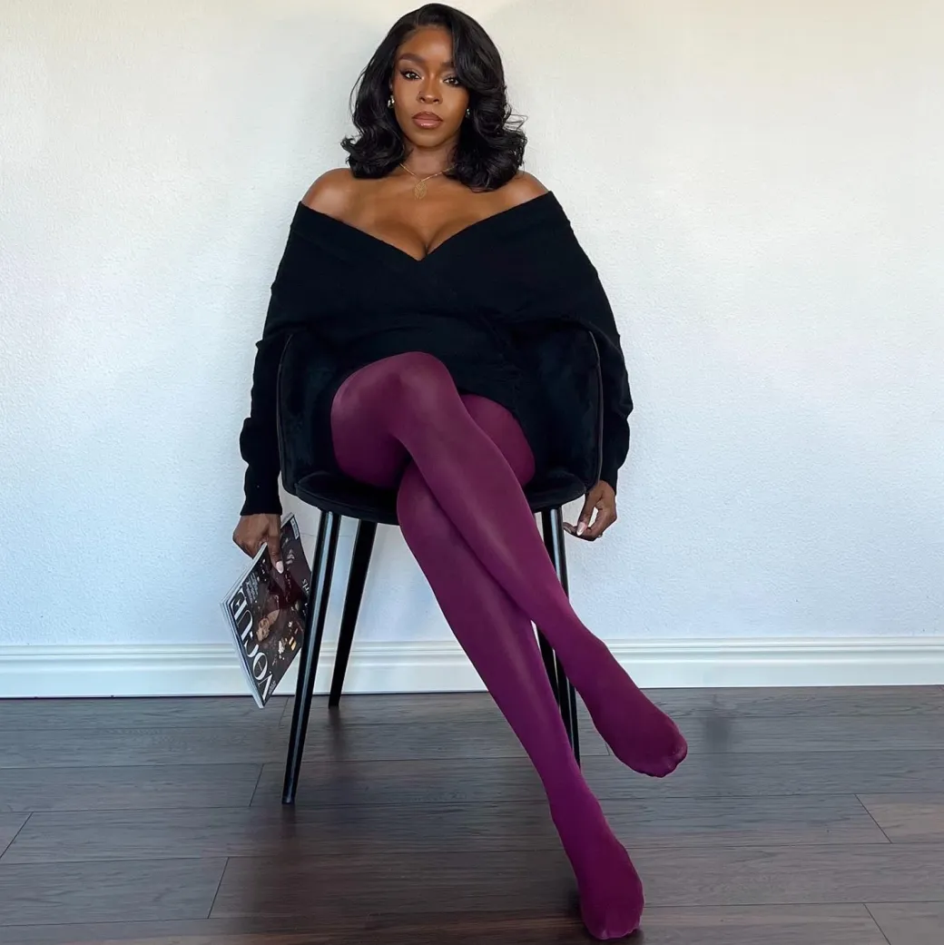 80 Denier Opaque Tights - Mulberry