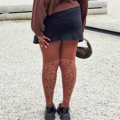 80 Denier Opaque Tights - Peonies