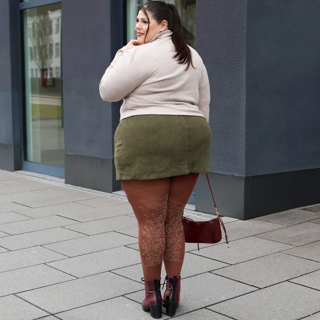 80 Denier Opaque Tights - Peonies