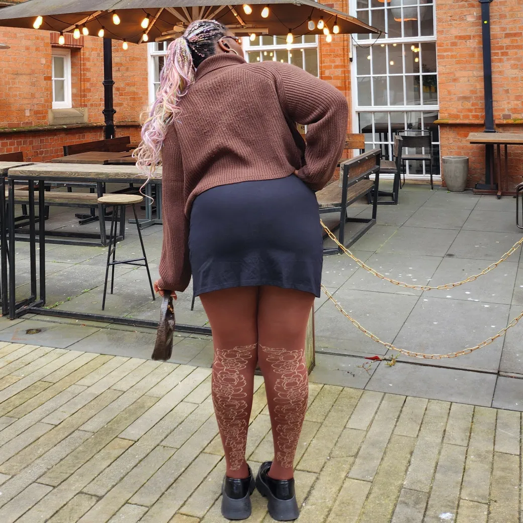 80 Denier Opaque Tights - Peonies