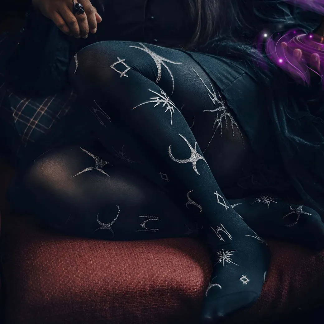 80 Denier Opaque Tights - Silver Ink