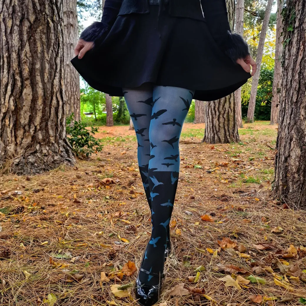 80 Denier Opaque Tights - The Birds