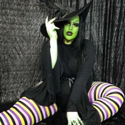 120 Denier Striped Tights - Viper
