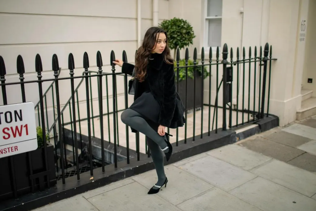 120 Denier Tights - Storm Cloud
