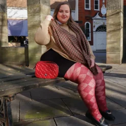 Diamond Tights - Burgundy