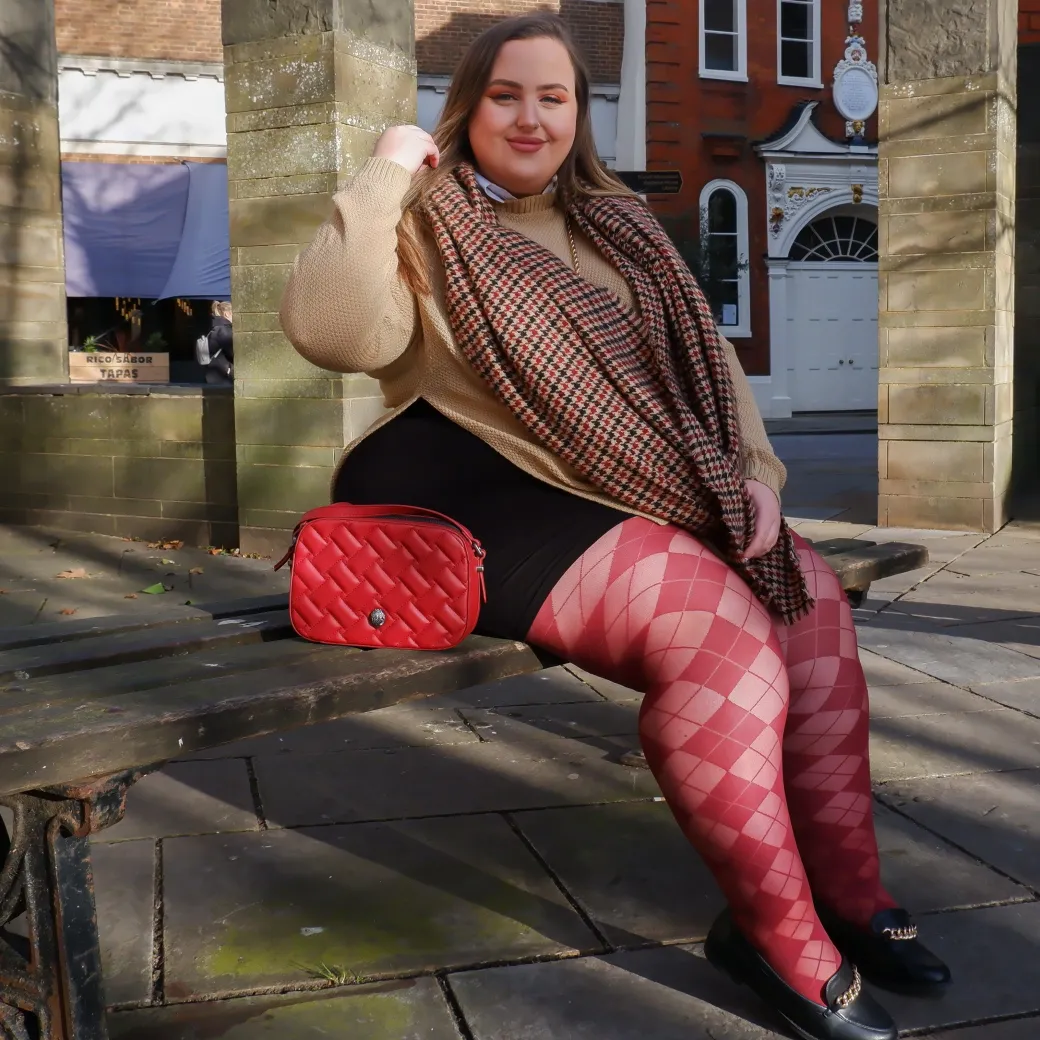 Diamond Tights - Burgundy
