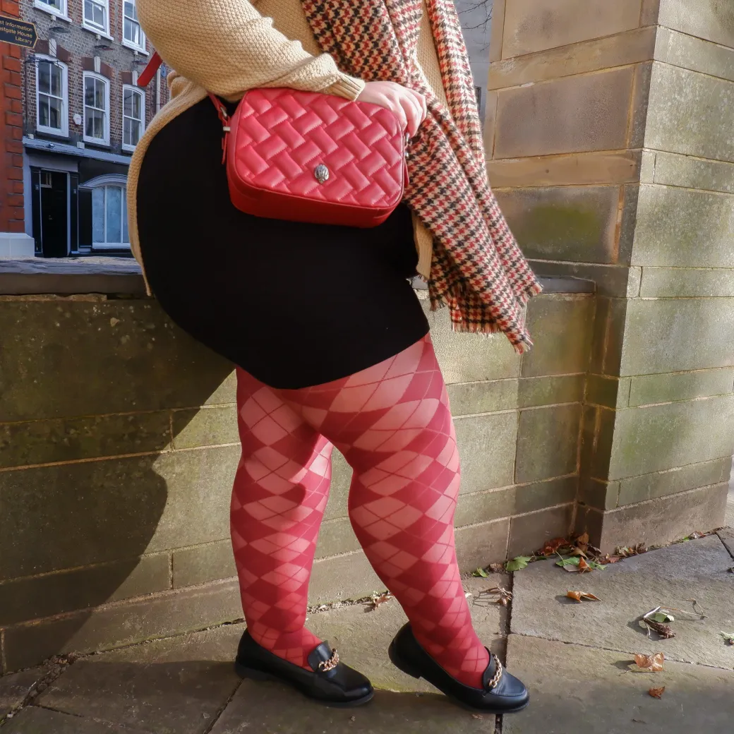 Diamond Tights - Burgundy