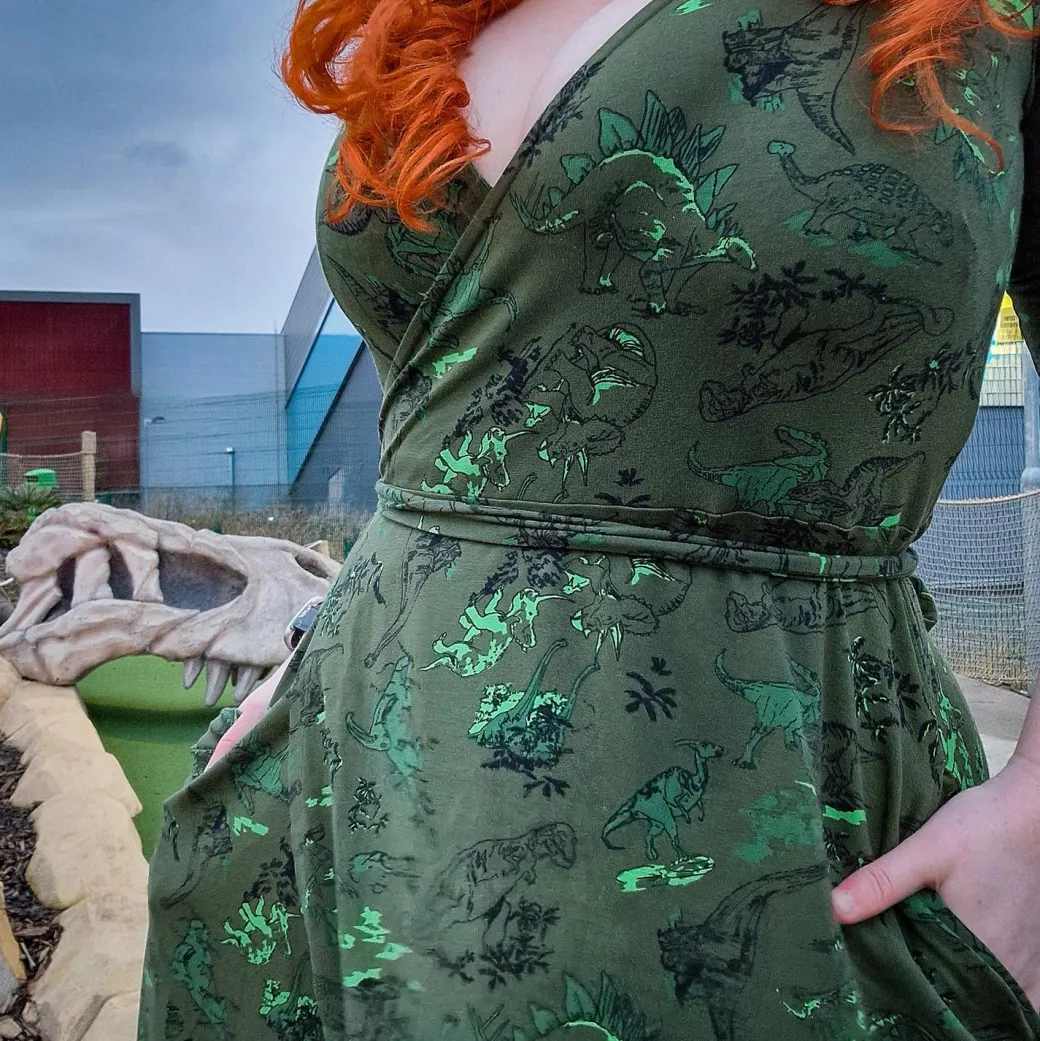 Dinosaur Wrap Dress - Brachio de Joy