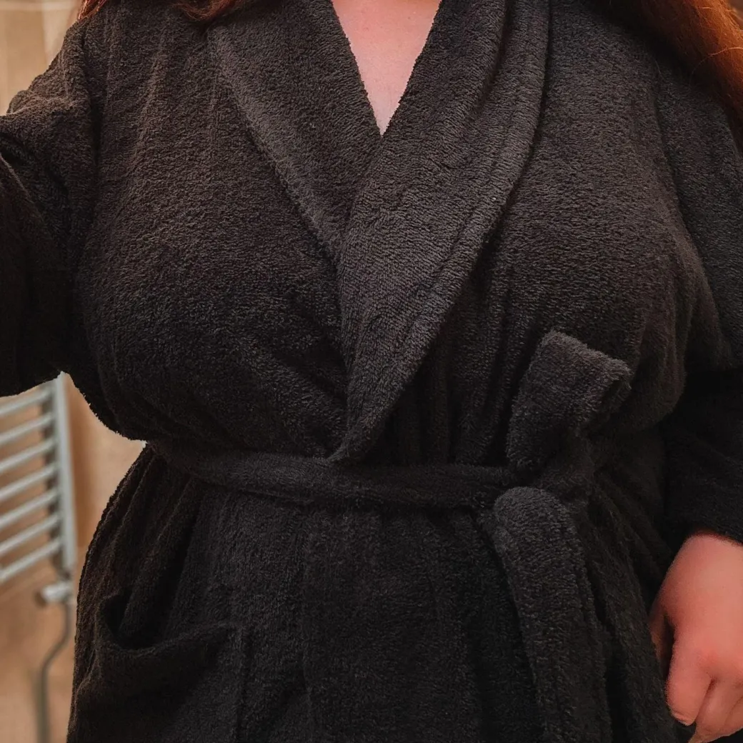 Floof Bath Robe - Black