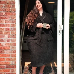 Floof Bath Robe - Black
