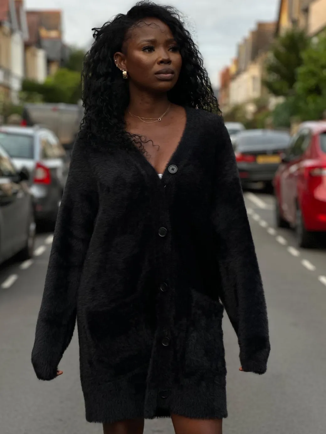Fluffy Cardigan - Black