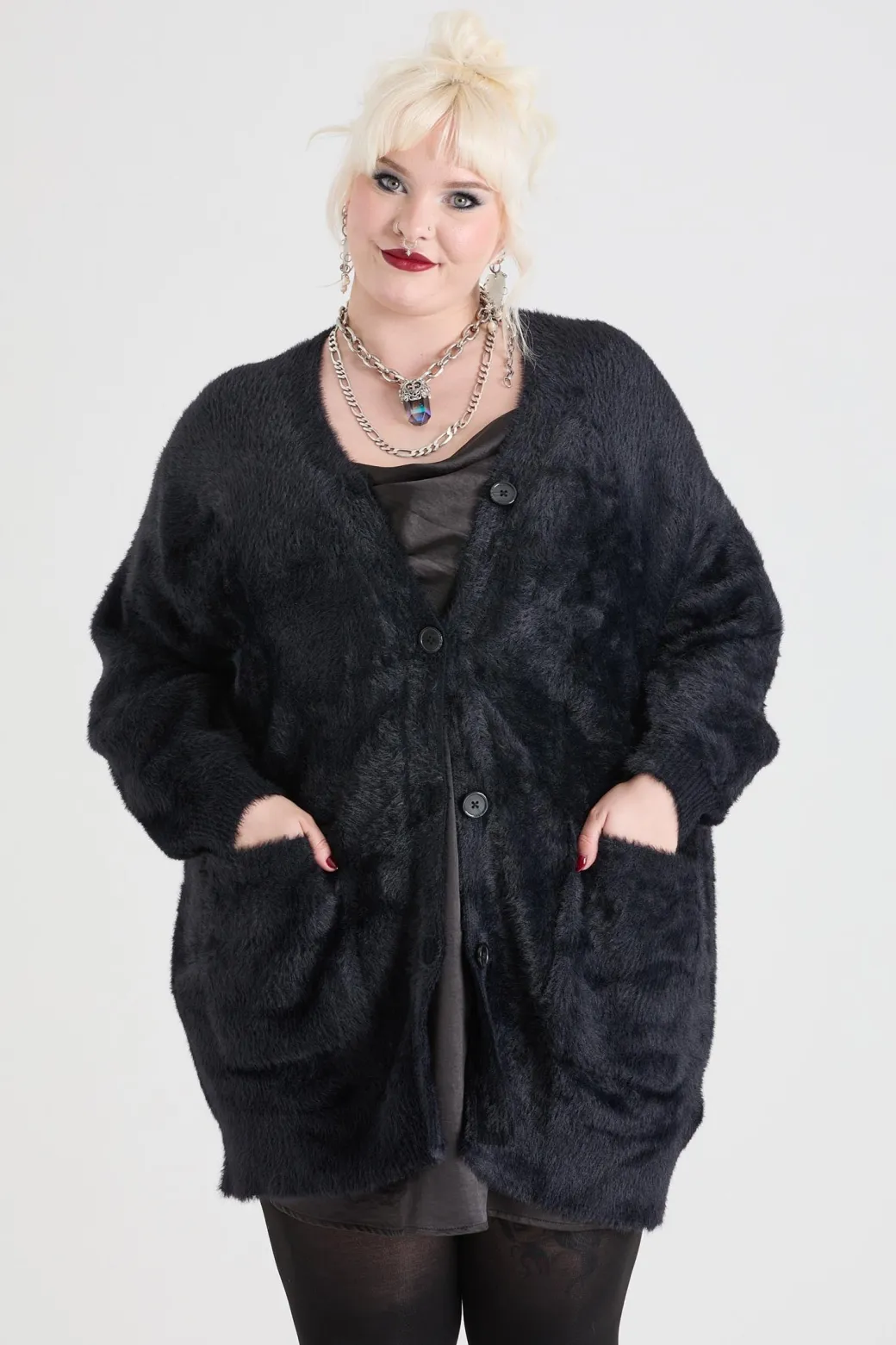 Fluffy Cardigan - Black