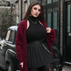 Fluffy Cardigan - Cherry