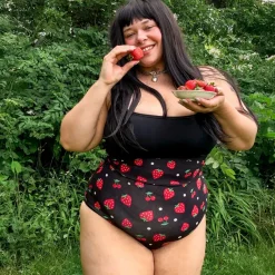 Fruity Super High Waist Knickers - Black